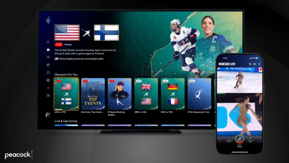 View of new streaming features that will be available during the coverage of the Winter Olympics. 